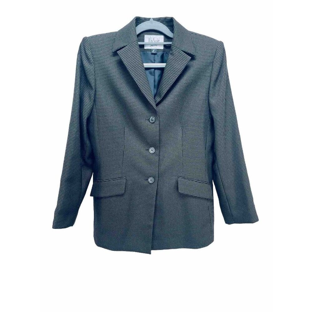 LE SUIT Petite Blazer Women’s Grey Lined Suit Jacket Business Wear Size 8P